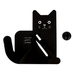 alvi Pizarra nevera magnética Meow Color negro Soporte de Planificación ideal para recordatorios, li