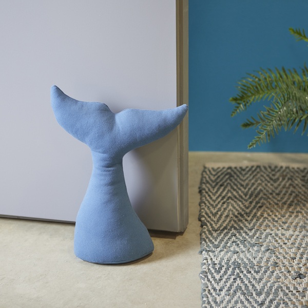alvi Door stopper Dolphin Tail Colour blue Fishtail-shaped Hold doors to prevent slamming Canvas 32