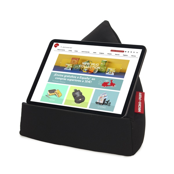 alvi Support tablette Micro Puff Couleur noir Coussin pour tablette, smartphone, e-books Déhoussable