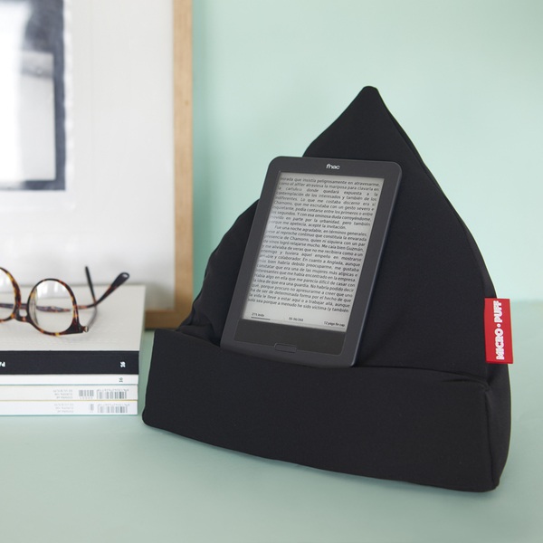 alvi Support tablette Micro Puff Couleur noir Coussin pour tablette, smartphone, e-books Déhoussable