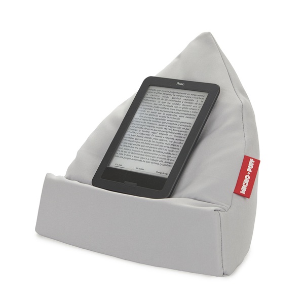 alvi Tablet holder Micro Puff Colour gray Cushion for tablet, smartphone, e-books Cotton bag Polyest
