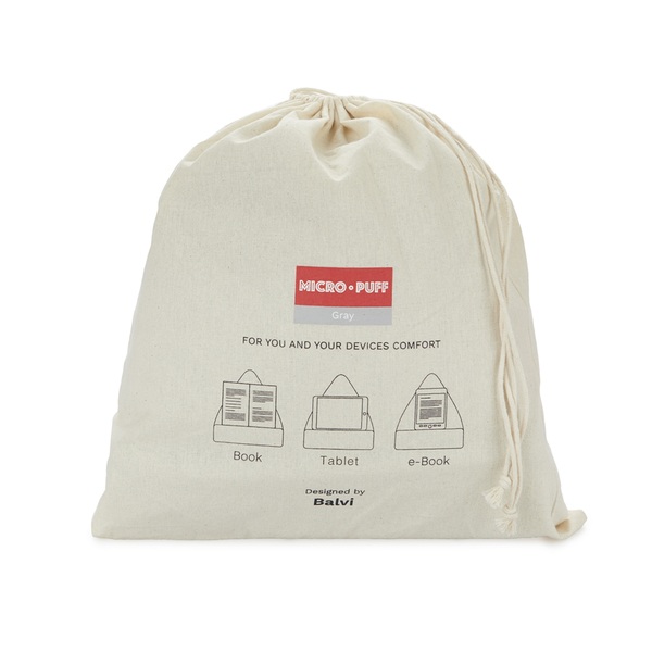 alvi Tablet holder Micro Puff Colour gray Cushion for tablet, smartphone, e-books Cotton bag Polyest