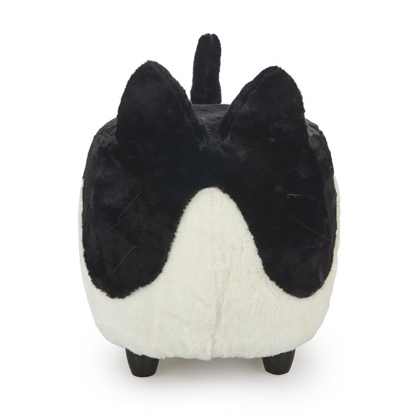 alvi Sgabello Le Minou Colore bianco e nero gambe legno dolce a forma di gatto poggiapiedi Legno/pol