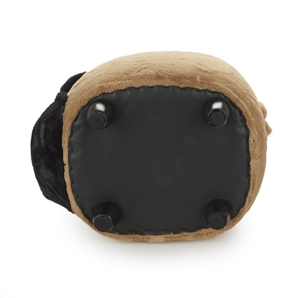 alvi Taburete Le Carlin Color marrón Reposapiés con forma de perro Muy suave Patas de madera Madera/
