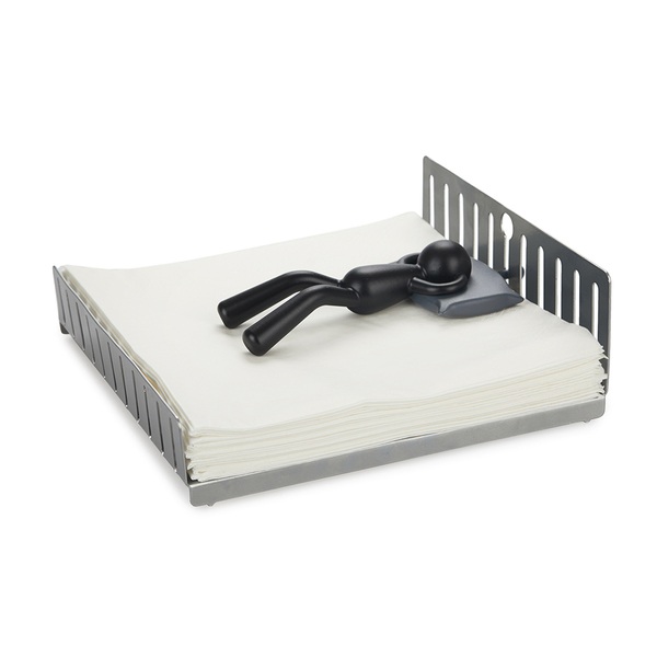 alvi Servilletero Nap Color Plateado/negro En forma de cama Con peso en forma de personaje echándose