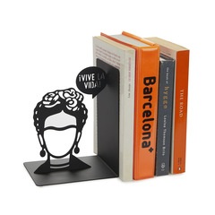 alvi Sujetalibros Frida Color negro Sujetalibros decorativo con la icónica figura de Frida Hierro 17