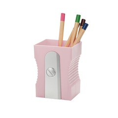 alvi Porta matite Sharpener Colore rosa chiaro piatto originale per matite e temperamatite a forma d