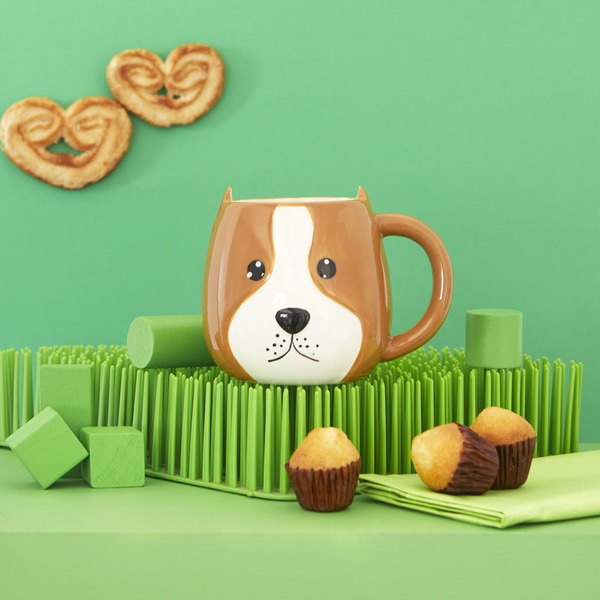 alvi Mug Woof! Taza en forma de cabeza de perro Capacidad 400ml Apta para lavavajillas y microondas