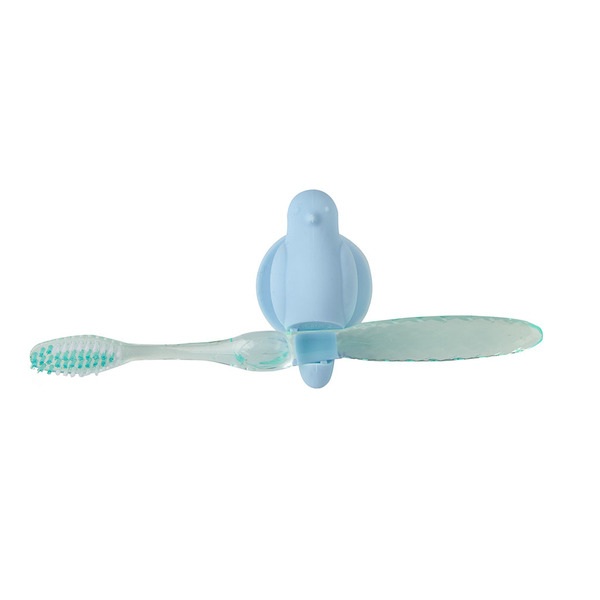 alvi Soporte cepillo dental Birdie Color azul Con ventosa Con forma de pajarito SiliconaFÁCIL DE COL