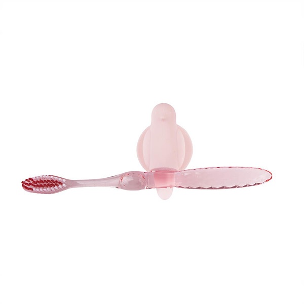 alvi Soporte cepillo dental Birdie Color rosa Con ventosa Con forma de pajarito SiliconaFÁCIL DE COL