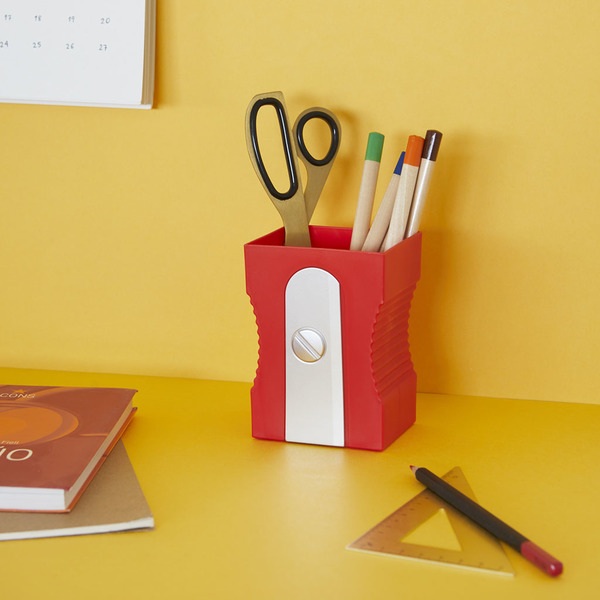 alvi Portalápices Sharpener Color rojo Mantén tu escritorio organizado Portalápices original y diver