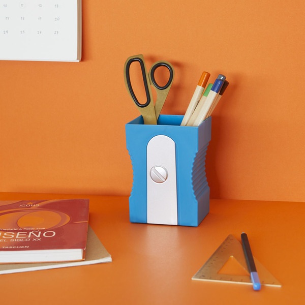 alvi Pot à crayons Sharpener Couleur bleu Gardez votre bureau rangé Pot à crayons original et amusan