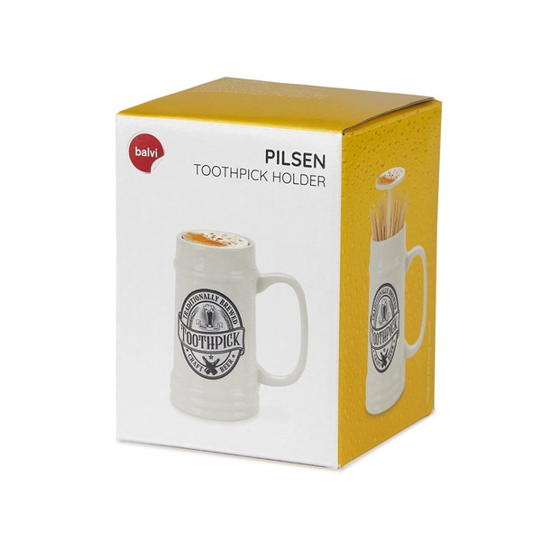 alvi Palillero Pilsen Dispensador de palillos en forma de jarra de cerveza Cerámica/plástico/silicon
