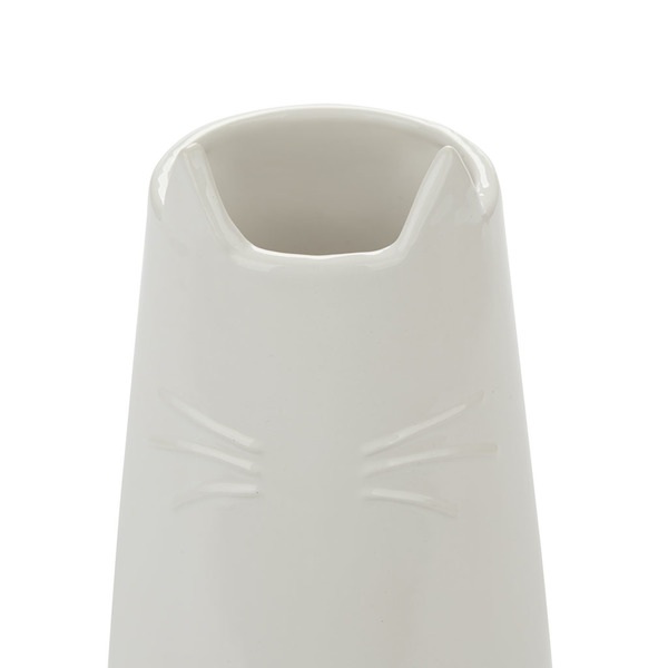 alvi Bote multiusos Meow Color blanco Recipiente decorativo En forma de gato Múltiples usos 20,5x11,
