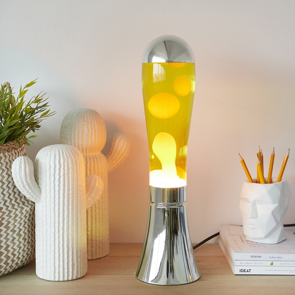 alvi Lampada Lava Magma Colore Argento / giallo Oggetto decorazione Dimensioni XL Alluminio/vetro 45