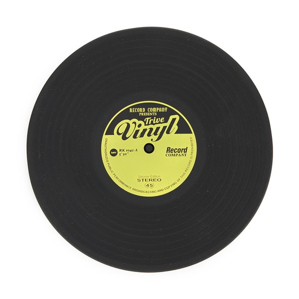 Balvi Untersetzer Vinyl Farbe Schwarz In Form einer Vinyl-Schallplatte Silikon 15 cmPRAKTISCH