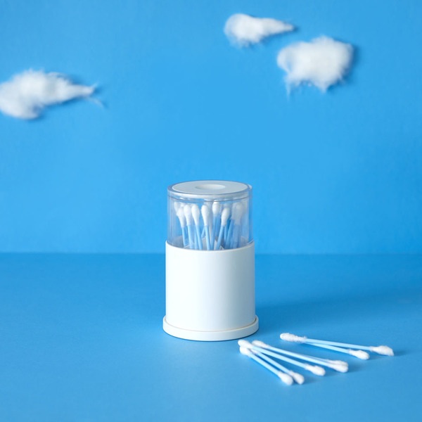 Balvi Dispensador bastoncillos algodón Push & Up Color blanco  Plástico ABSFÁCIL DE USAR