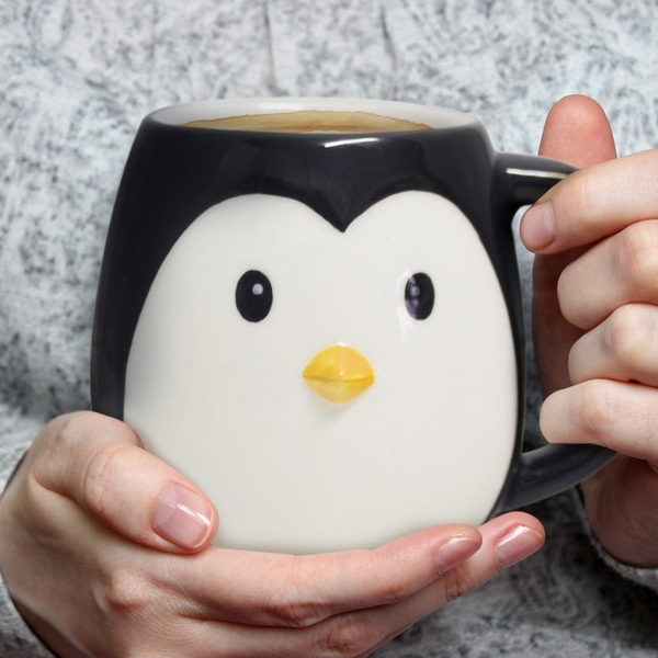 alvi Mug Pingo pingouin en forme de coupe la tête capacité 400ml Lave-vaisselle et micro-ondes Céram