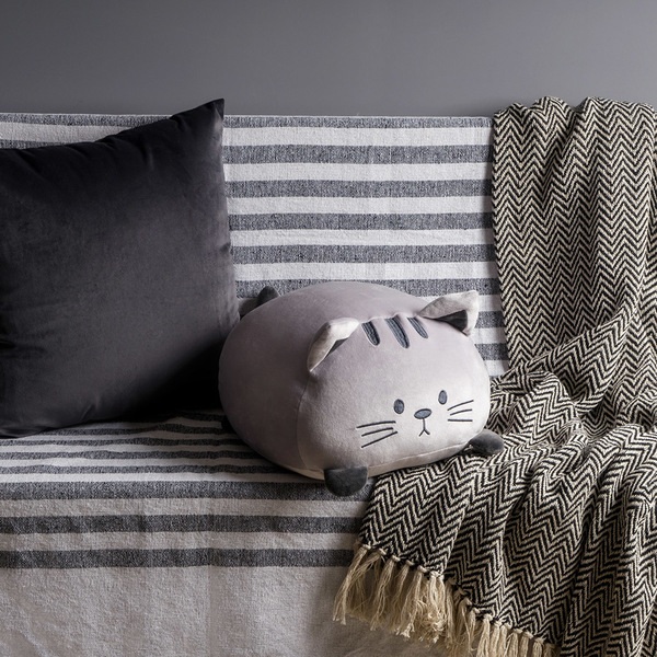 Balvi Cushion Kitty Gray colour Cat form Soft and very smooth PolyesterVERY SOFT