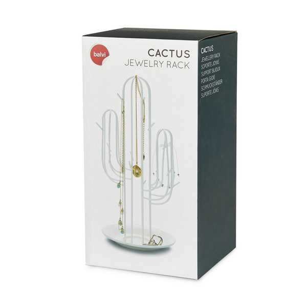 alvi Jewellery rack Cactus White colour Cactus-shape Ideal for bracelets, necklaces and rings Metal
