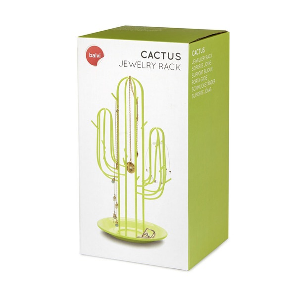 alvi Soporte joyas Cactus Color verde Con forma de cactos Ideal para pulseras, collares y anillos Me