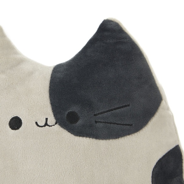 Balvi Cojín Kitty gris blanco Forma de gato Suave y muy blando Poliéster