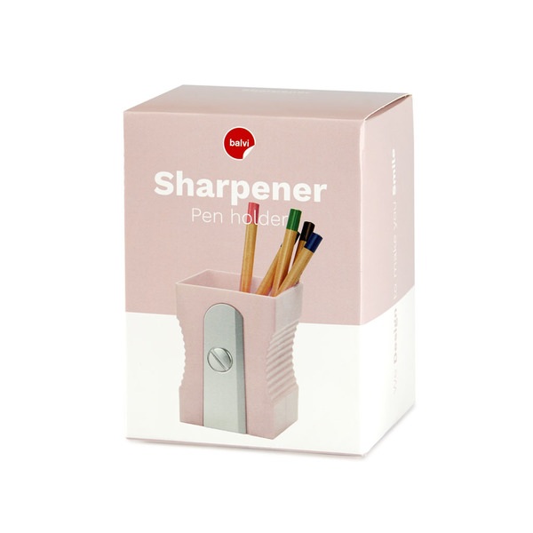 alvi Portalápices Sharpener Color rosa claro Bote para lápices original y divertido en forma de saca