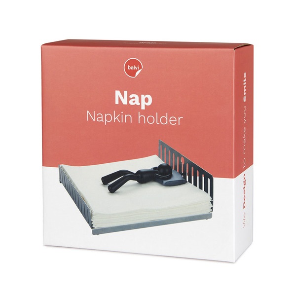 alvi Servilletero Nap Color Plateado/negro En forma de cama Con peso en forma de personaje echándose