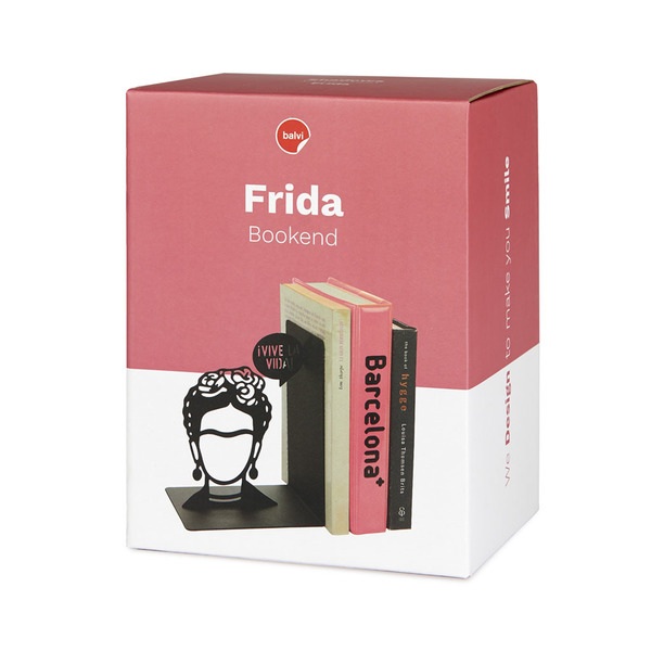alvi Serre-livres Frida Couleur noir Serre-livres décoratif avec les contours emblématiques de Frida