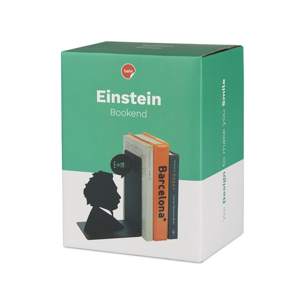 Balvi Bookend Einstein Colour black Decorative bookend with iconic Albert Einstein figure Iron 17 cm