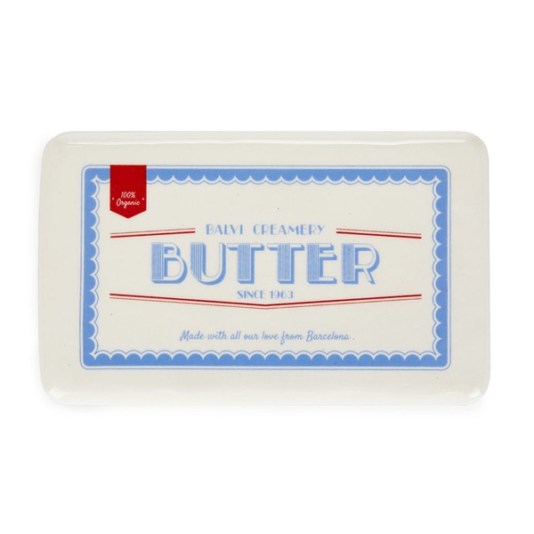 alvi Mantequillera Butter Block Color blanco Recipiente Retro para Mantequilla con Tapa Cerámica 6,5