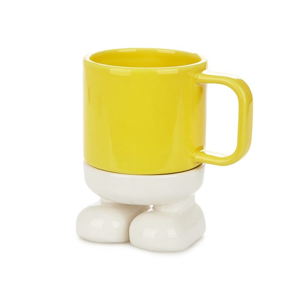 Balvi Mug Mr Standy Color amarillo Divertida Taza con Plato Ceramic