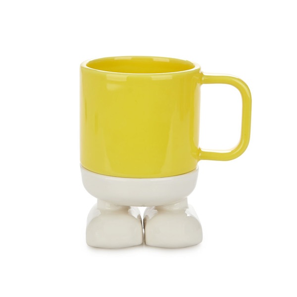 Balvi Mug Mr Standy Color amarillo Divertida Taza con Plato Ceramic