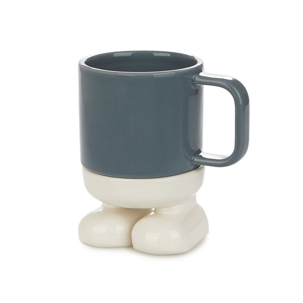 Balvi Mug Mr Standy Color azul Divertida Taza con Plato de Cerámica Ceramic