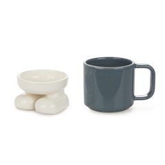 Balvi Mug Mr Standy Colour blue Ideal for coffee and tea Includes plate Ceramic