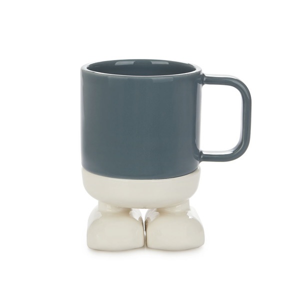 Balvi Mug Mr Standy Color azul Divertida Taza con Plato de Cerámica Ceramic