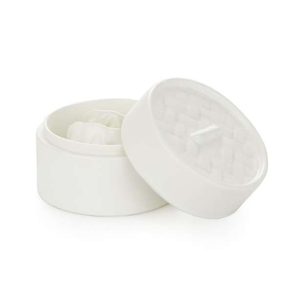 alvi Sushi set Mushiki Color blanco Recipiente para Soya con Soporte de Palillos en Forma de Vaporer
