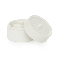Balvi Sushi Set Mushiki Colour white Japanese steamer shaped Soy container Porcelain