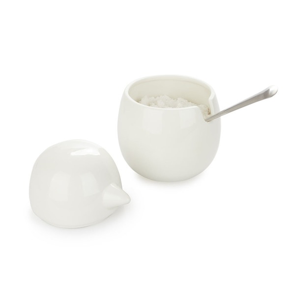 Balvi Azucarero Birdie Color blanco Recipiente para Azúcar en Forma de Pájaro Porcelana/metal