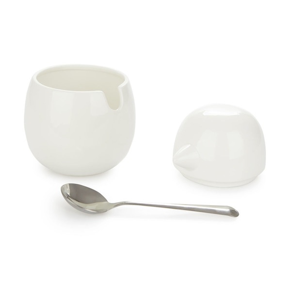 Balvi Azucarero Birdie Color blanco Recipiente para Azúcar en Forma de Pájaro Porcelana/metal