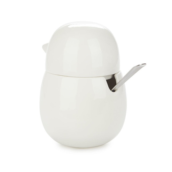Balvi Azucarero Birdie Color blanco Recipiente para Azúcar en Forma de Pájaro Porcelana/metal