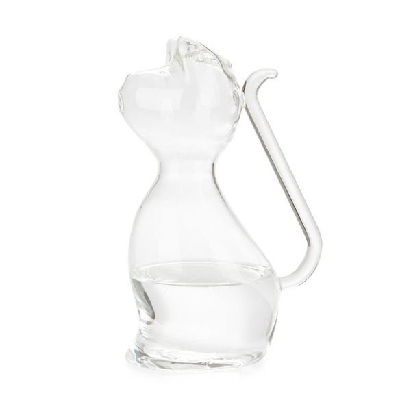 Balvi Carafe d'eau Meow Couleur transparent Carafe en verre en forme de chat 1L Borosilicate