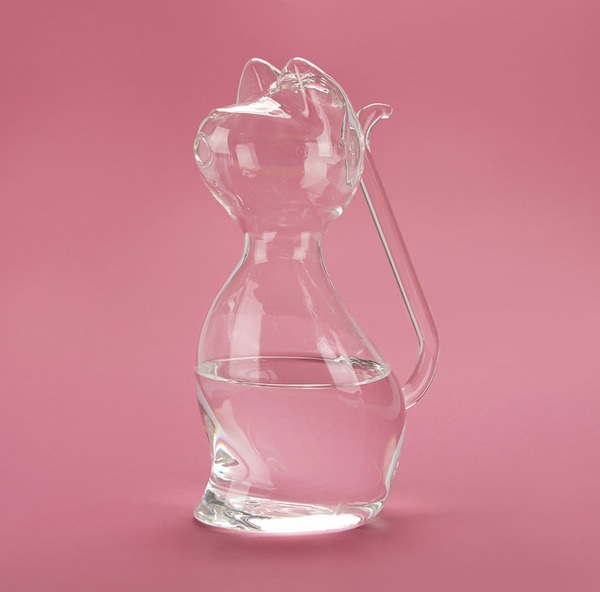 Balvi Carafe d'eau Meow Couleur transparent Carafe en verre en forme de chat 1L Borosilicate