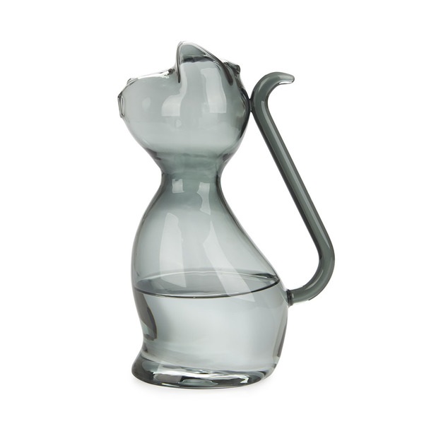 Balvi Water jar glass Meow Colour gray Cat shaped Capacity 1L Borosilicate