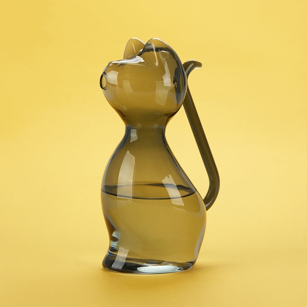 Balvi Water jar glass Meow Colour gray Cat shaped Capacity 1L Borosilicate