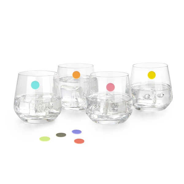 Balvi Marca copas Sticky Dots Color surtido Marcadores para Diferenciar Copas de Vino Silicona