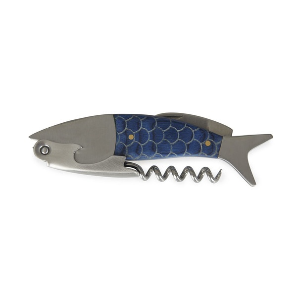 Balvi Cavatappi Sardines Colore blu Cavatappi con scatola metallica Latta