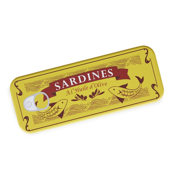 Balvi Cavatappi Sardines Colore blu Cavatappi con scatola metallica Latta