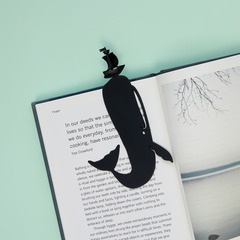 alvi Bookmark Moby Dick Colour black Inspired in the famous novel Mobydick Fun gift for readers Nylo