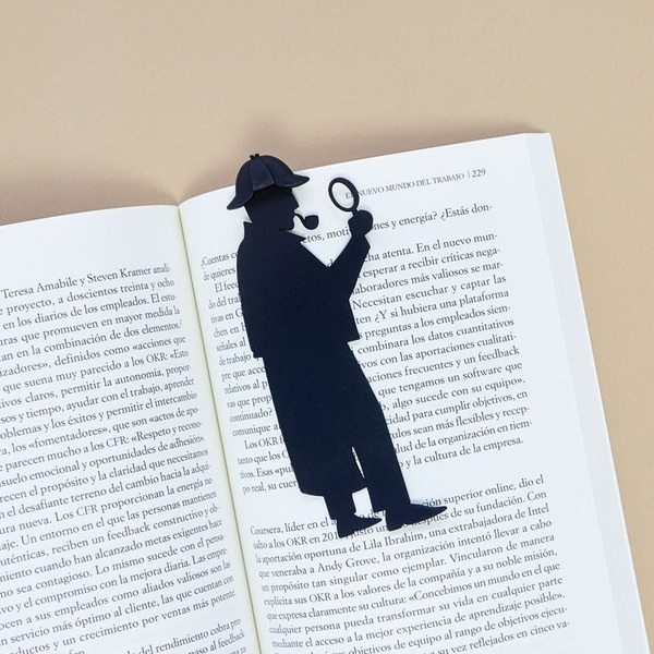 alvi Marcapáginas Sherlock Color negro Inspirado en la Famosa Novela Sherlock Holmes Divertido Regal